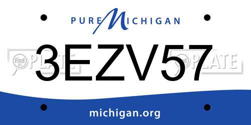 3EZV57 Michigan License Plate