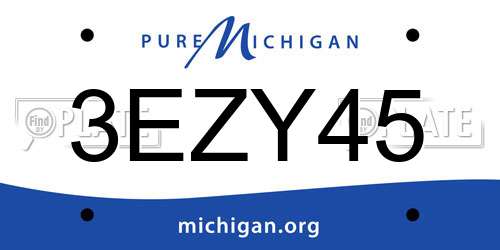 3EZY45 Michigan License Plate