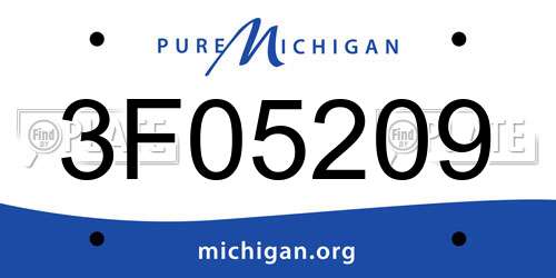 3F05209 Michigan License Plate