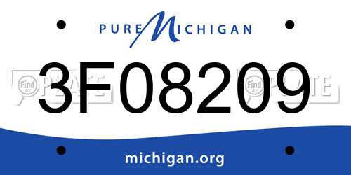 3F08209 Michigan License Plate