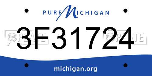 3F31724 Michigan License Plate