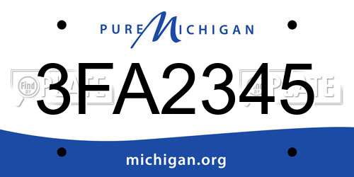 3FA2345 Michigan License Plate
