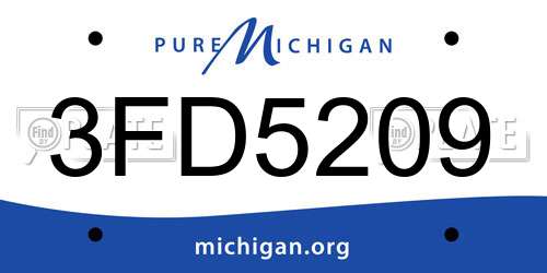 3FD5209 Michigan License Plate