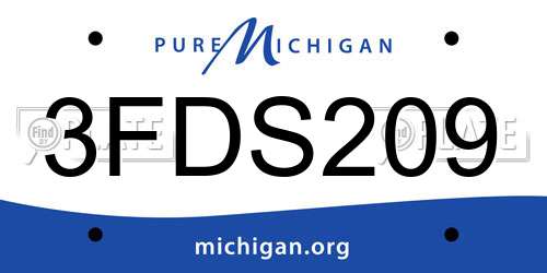 3FDS209 Michigan License Plate