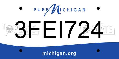 3FEI724 Michigan License Plate