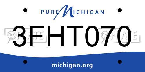 3FHT070 Michigan License Plate