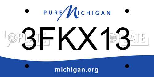 3FKX13 Michigan License Plate