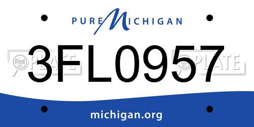 3FL0957 Michigan License Plate