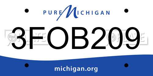 3FOB209 Michigan License Plate