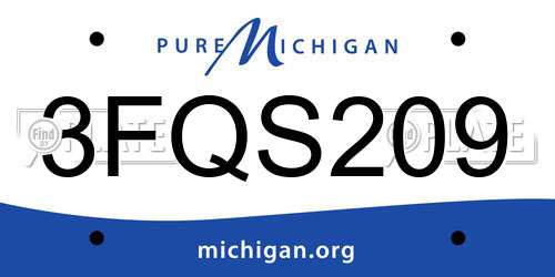3FQS209 Michigan License Plate