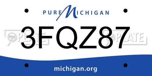 3FQZ87 Michigan License Plate