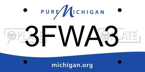 3FWA3 Michigan License Plate