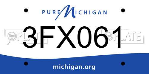 3FX061 Michigan License Plate