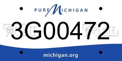 3G00472 Michigan License Plate