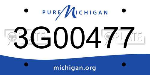 3G00477 Michigan License Plate