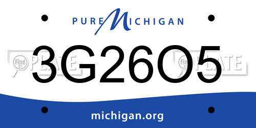 3G26O5 Michigan License Plate