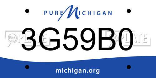 3G59B0 Michigan License Plate
