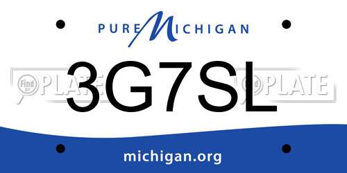 3G7SL Michigan License Plate