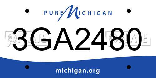 3GA2480 Michigan License Plate