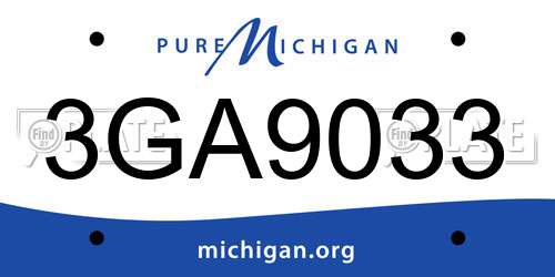 3GA9033 Michigan License Plate