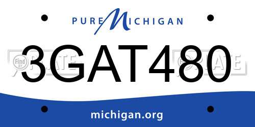 3GAT480 Michigan License Plate