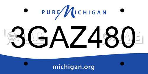 3GAZ480 Michigan License Plate