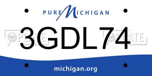 3GDL74 Michigan License Plate