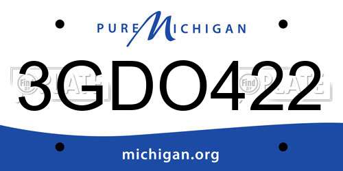 3GDO422 Michigan License Plate