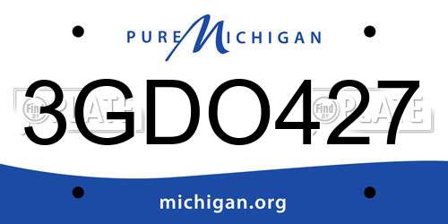 3GDO427 Michigan License Plate