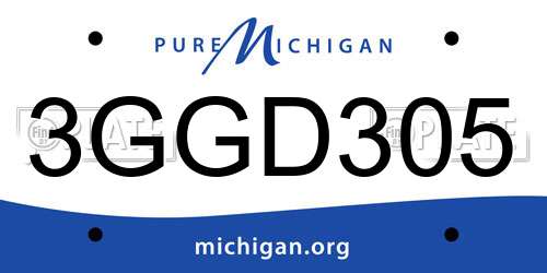 3GGD305 Michigan License Plate