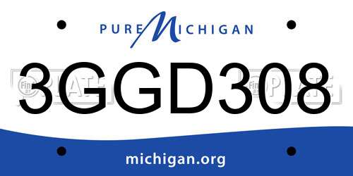 3GGD308 Michigan License Plate