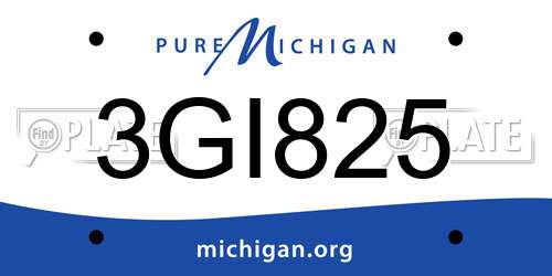 3GI825 Michigan License Plate