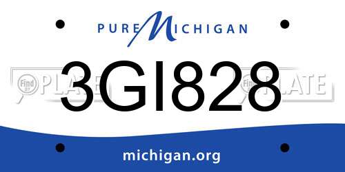 3GI828 Michigan License Plate