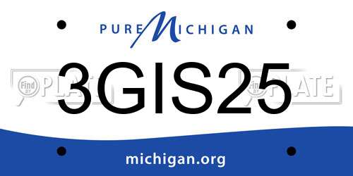 3GIS25 Michigan License Plate