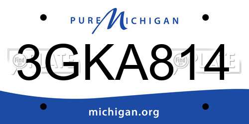 3GKA814 Michigan License Plate