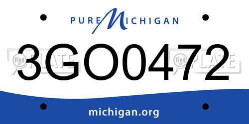 3GO0472 Michigan License Plate