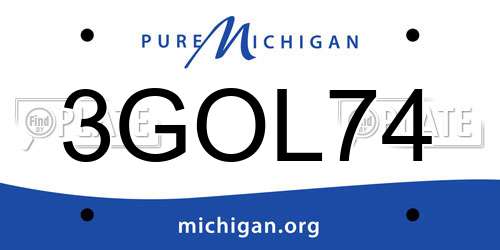 3GOL74 Michigan License Plate