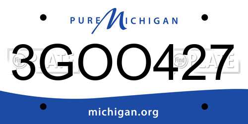 3GOO427 Michigan License Plate