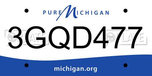 3GQD477 Michigan License Plate
