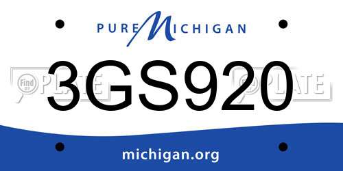 3GS920 Michigan License Plate