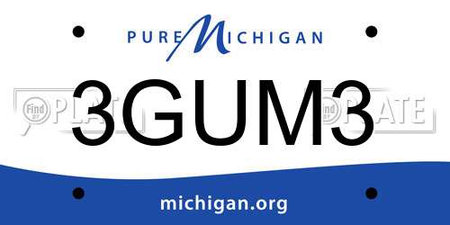 3GUM3 Michigan License Plate
