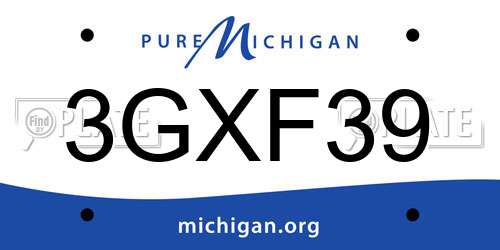 3GXF39 Michigan License Plate