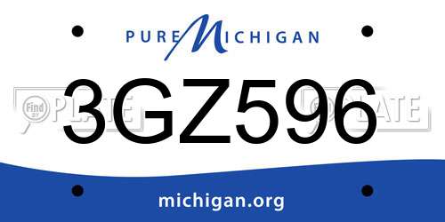 3GZ596 Michigan License Plate