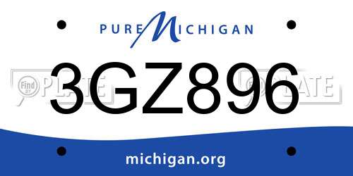 3GZ896 Michigan License Plate