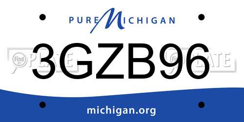 3GZB96 Michigan License Plate