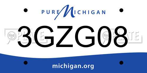 3GZG08 Michigan License Plate