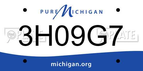 3H09G7 Michigan License Plate