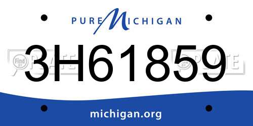 3H61859 Michigan License Plate