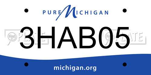 3HAB05 Michigan License Plate