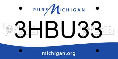 3HBU33 Michigan License Plate